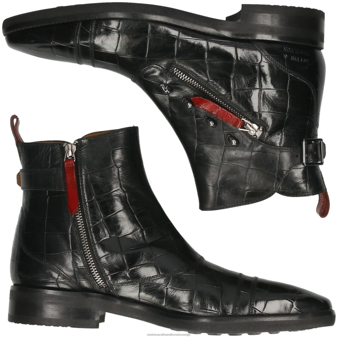 Melvin & Hamilton gležnarji Črna moški elvis 25 FLJ6L84