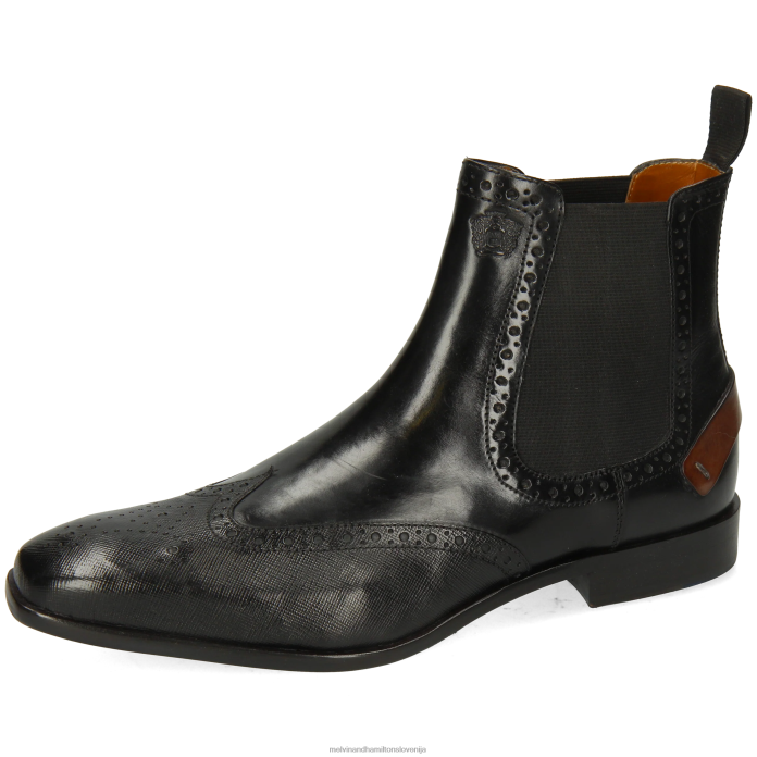 Melvin & Hamilton gležnarji Črna moški vez 3 FLJ6L25