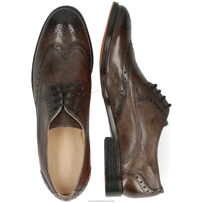 Melvin & Hamilton derbi čevlji siva ženske amelie 3 FLJ6L1511