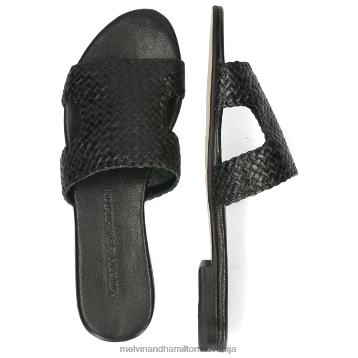 Melvin & Hamilton mule Črna ženske hana 74 FLJ6L1689