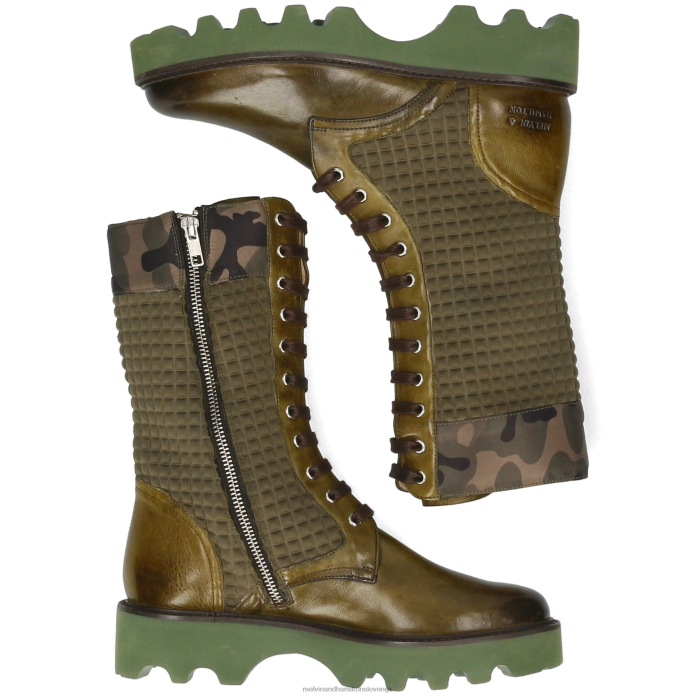 Melvin & Hamilton škornji zelena ženske selina 62 FLJ6L1205